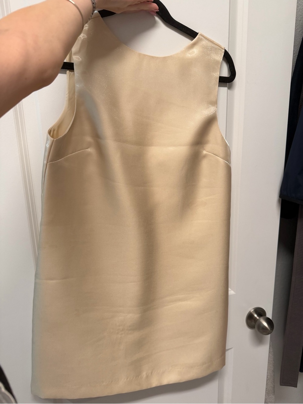 H&M Divided Satin Bow-Detail Dress in Light Champagne
